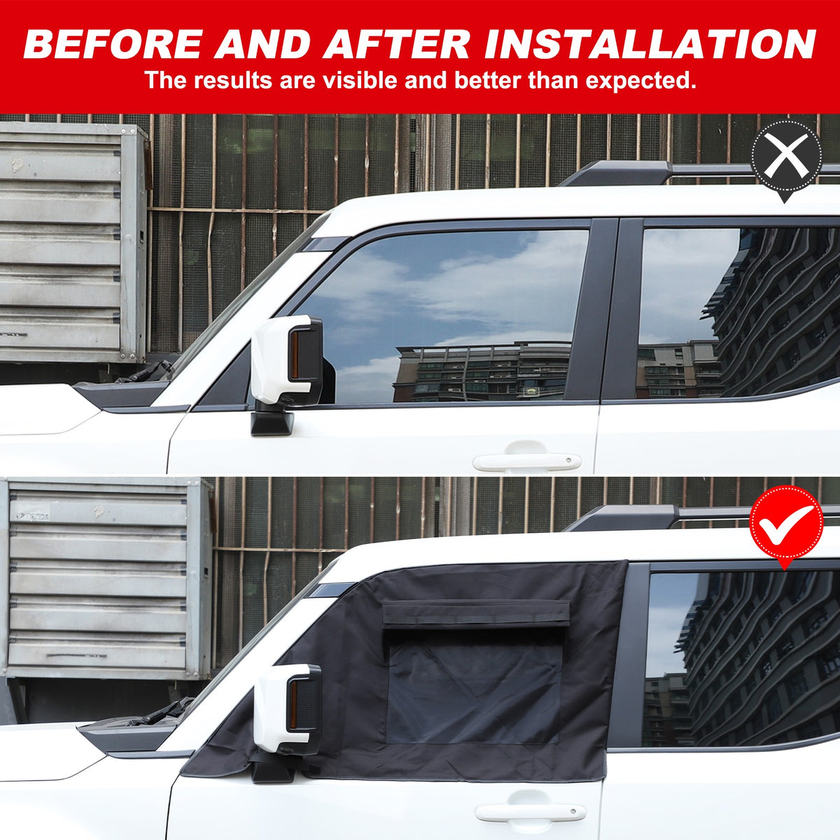 Front Window Vent Visor Sun Shade Cover For Toyota Land Cruiser Prado LC250 24+ 22