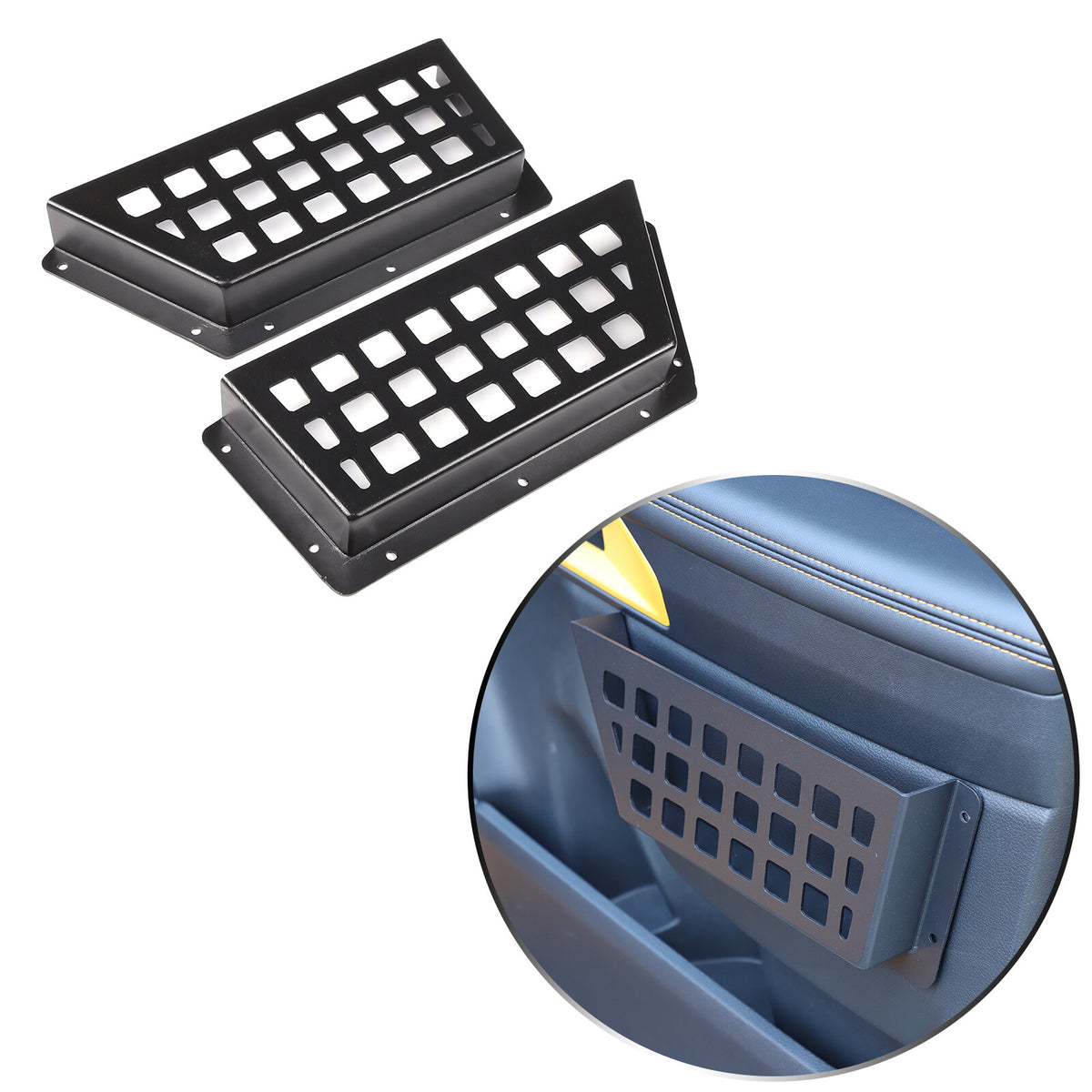 Black Alloy Car Rear Door Pocket Storage Box Organizer for Ford Ranger T9 23+ US 2
