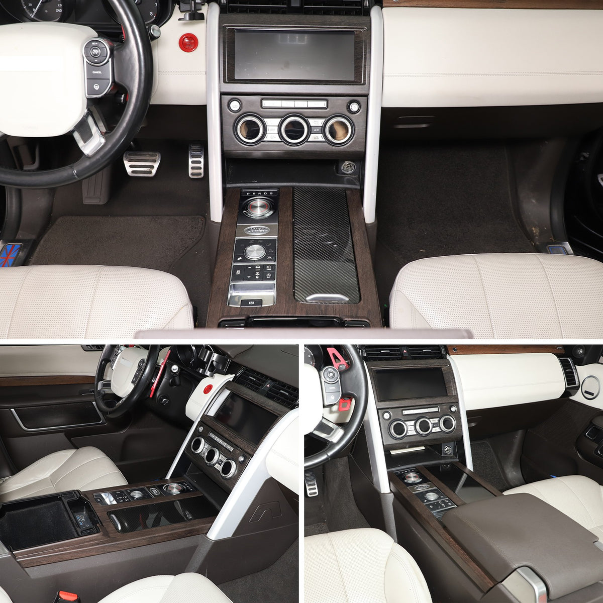 3pcs Wood Grain Center Console Trim Kit For Land Rover Discovery 5 L462 2017-20 23