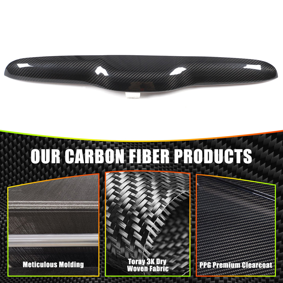 Real Carbon Fiber Tailgate Trim For Fiat 500 312 2010+ 21