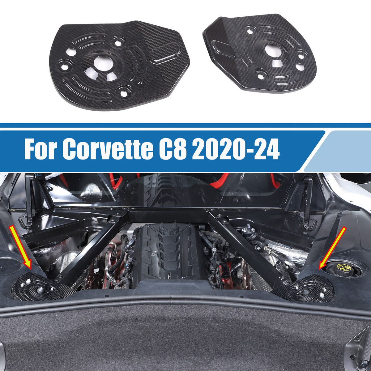 Real Carbon Fiber Engine Bay Tank Panel Cover Frame Trim For Corvette C8 2020-26 - Styles 6-10 51