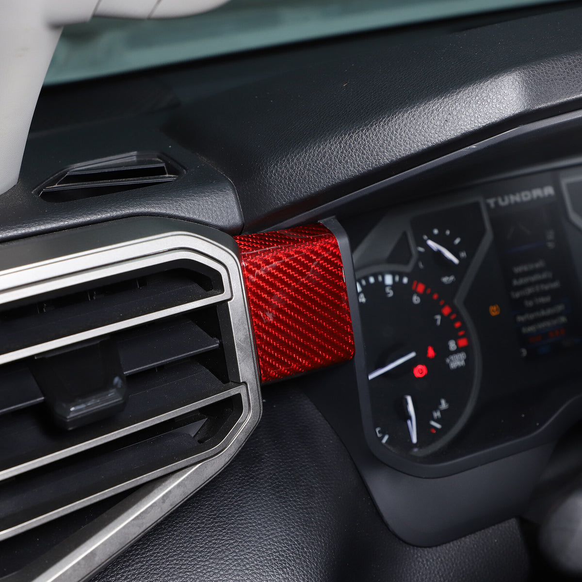 Red Real Carbon fiber Interior Dashboard Cover Strip Trim For Toyota Tundra 22+ 10
