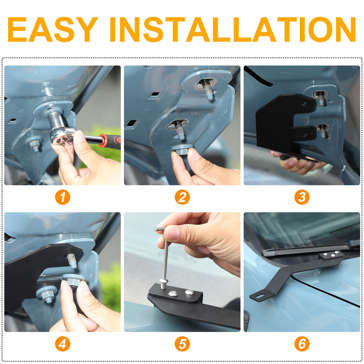 Carbon Steel Hood Light Mount Bracket Holder For Ford Maverick 2022+ US 10