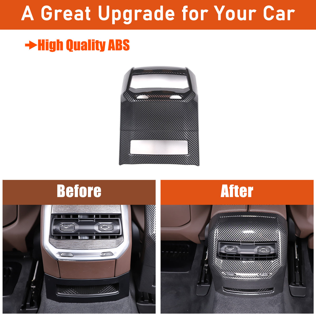 Carbon Fiber Rear Air Vent Outlet Panel Cover Trim For BMW 7 Series G70 i7 2023 5