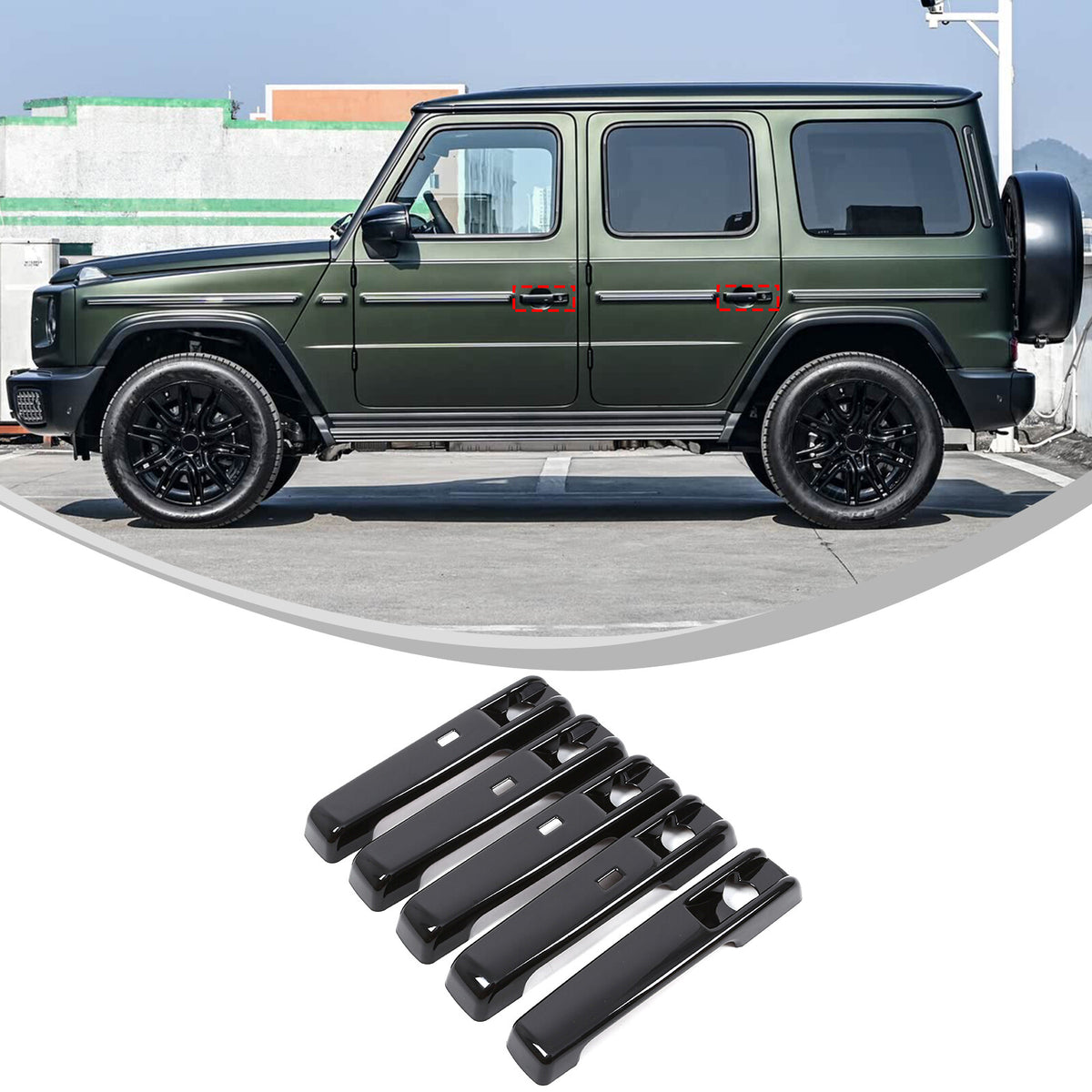 Glossy Piano Black Exterior Door Handle Trim Cover For Benz G-Class W465 25+ US 2