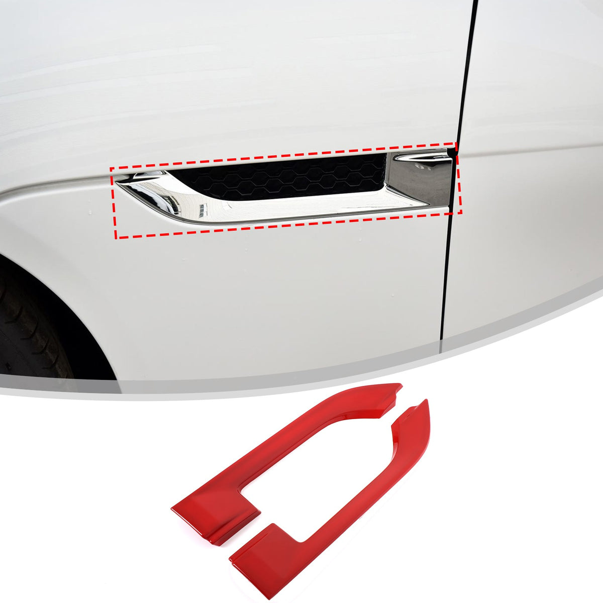 Sport Red ABS Side Fender Vent Frame Trim For Jaguar F-TYPE X152 2013-2020 16