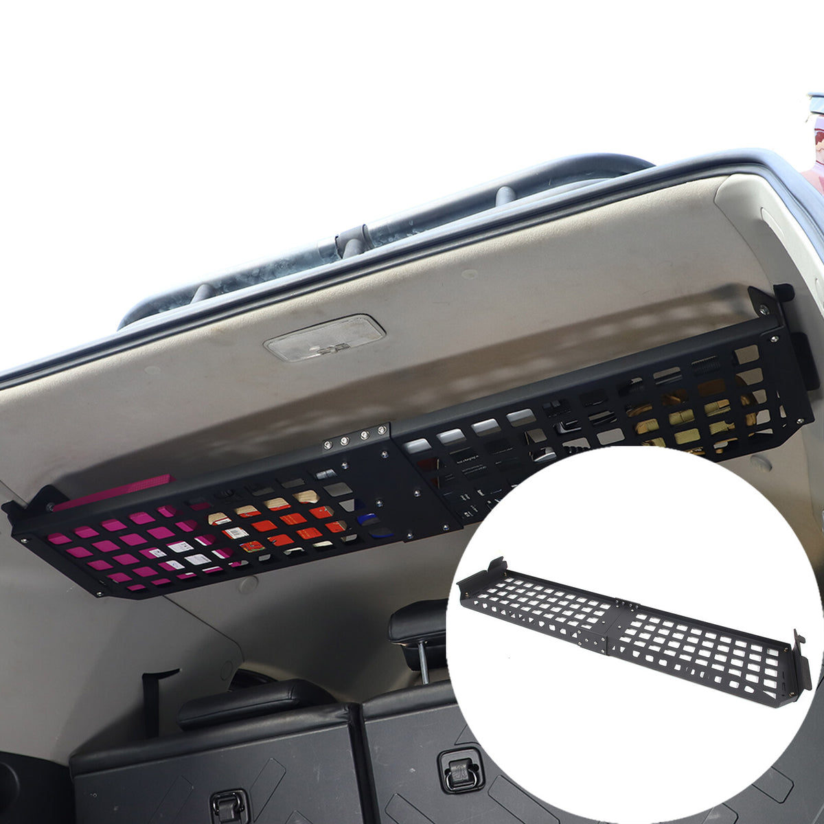 Modular Storage Overhead Molle Panel Rear Trunk Shelf for Toyota FJ Cruiser 07+ 5