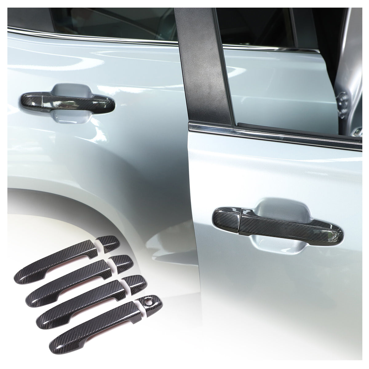 Real Carbon Fiber Exterior Door Handle Cover Trim For Subaru Forester XV 2019-22 6