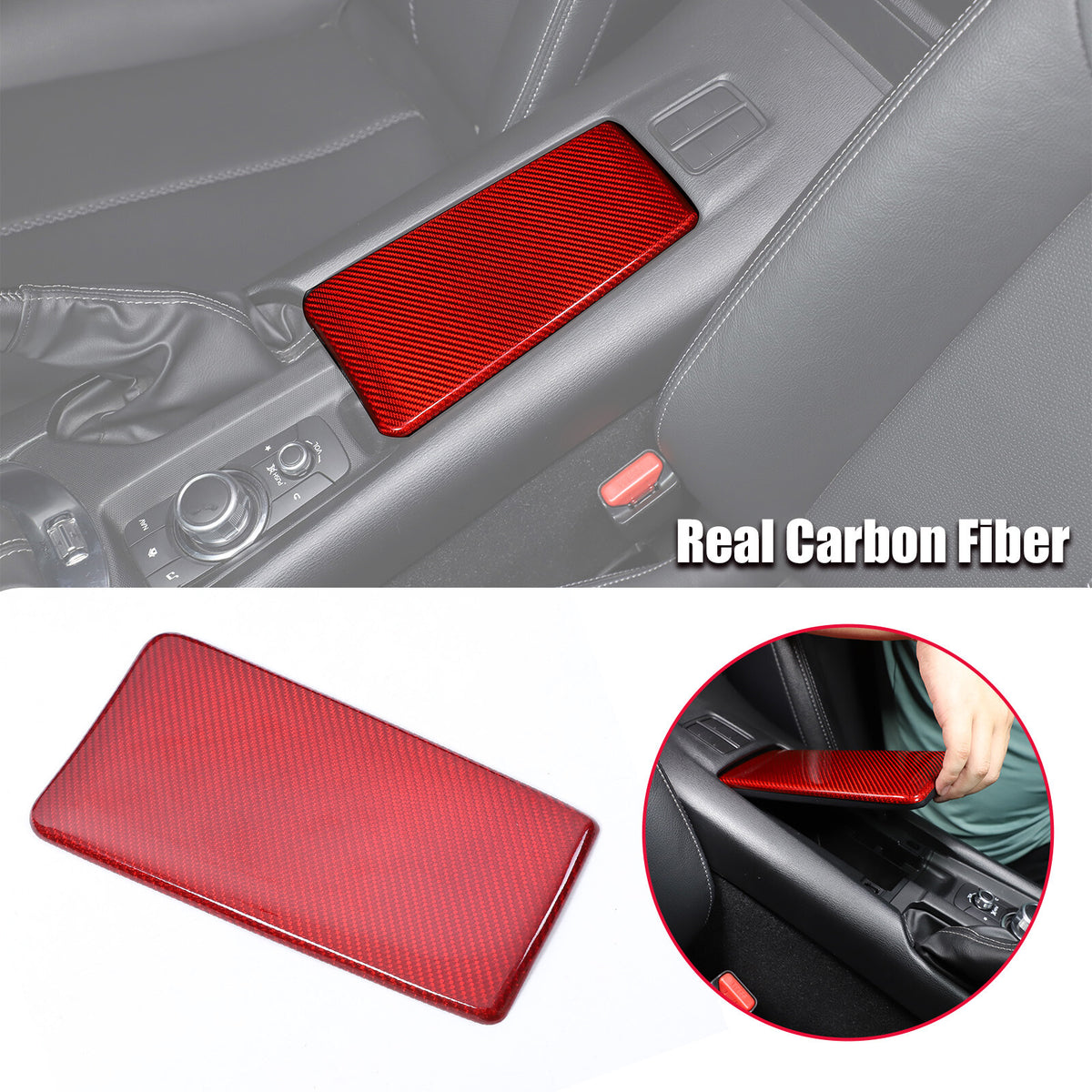 Real Carbon Fiber Center Console Armrest Box Cover Trim For Mazda MX-5 Miata 16+ 1
