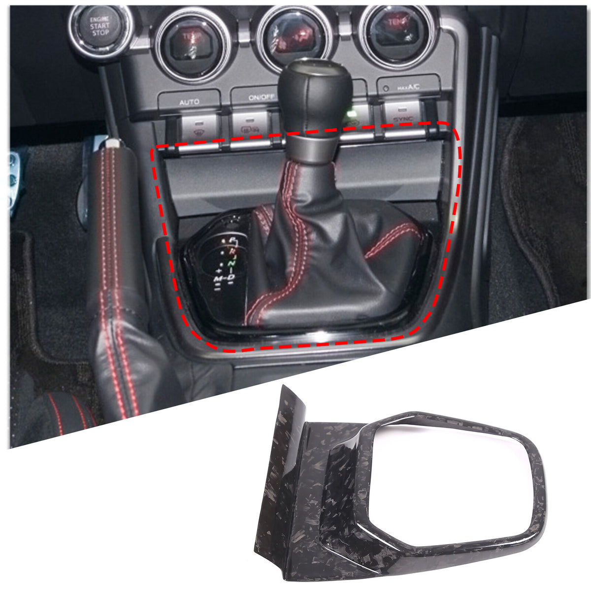 Forged Carbon Fiber Center Gear Panel Cover Trim For Toyota 86 Subaru BRZ 2022 3