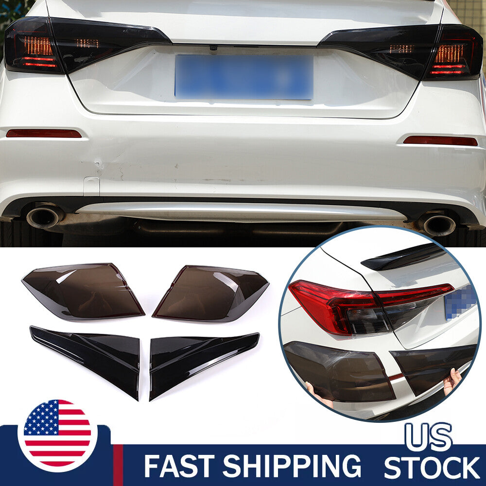 Smoked Black Tail Light Lamp Cover Guard Trim For Honda Civic 11th 2022-2023 1