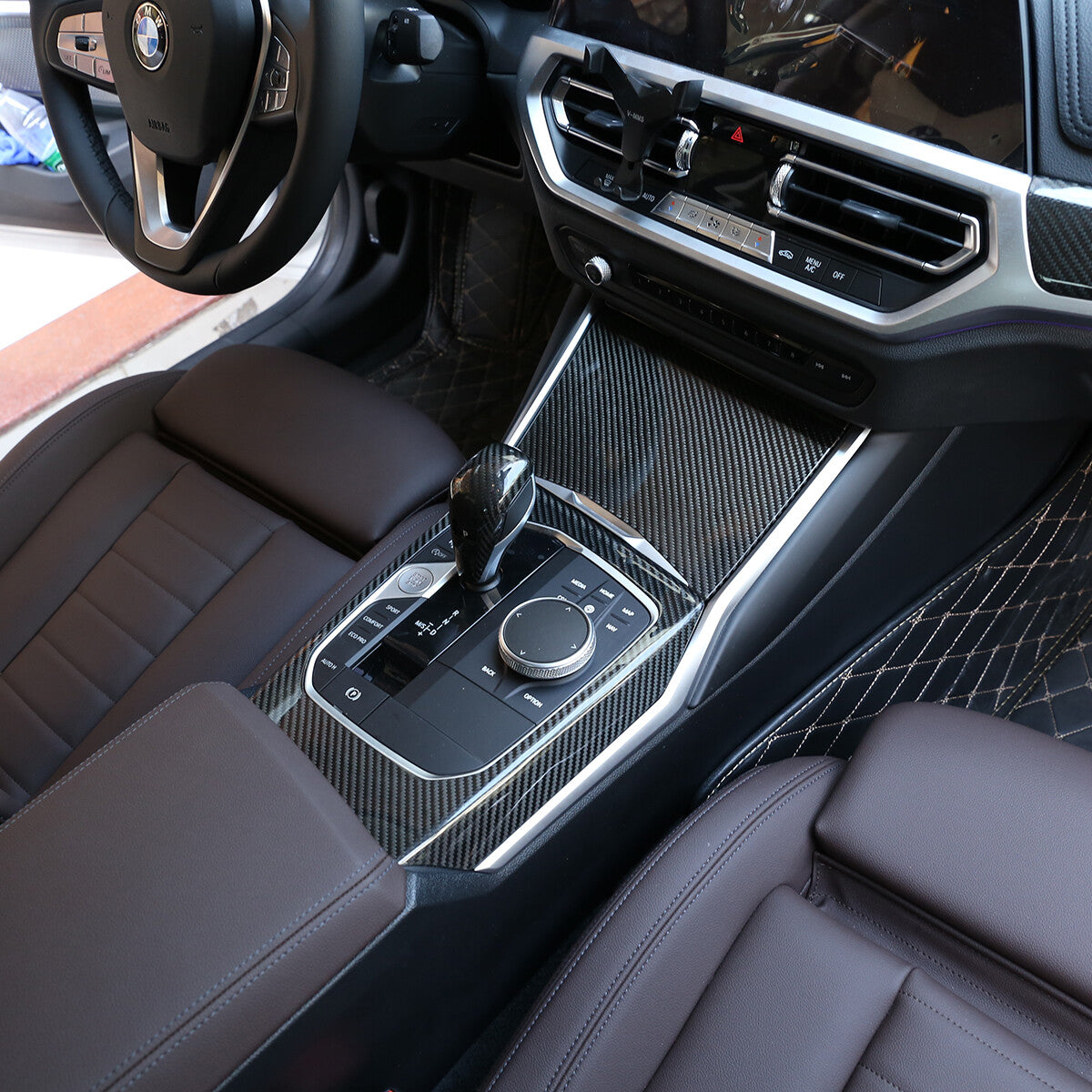 Real Carbon Fiber Center Console Gear Shift For 330i 430i G20 G21 G22 20-25 10