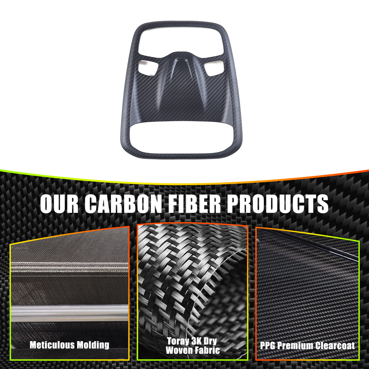 Matte Real Carbon fiber Reading light Switch Trim Cover For Lotus EMIRA 2021-25 2