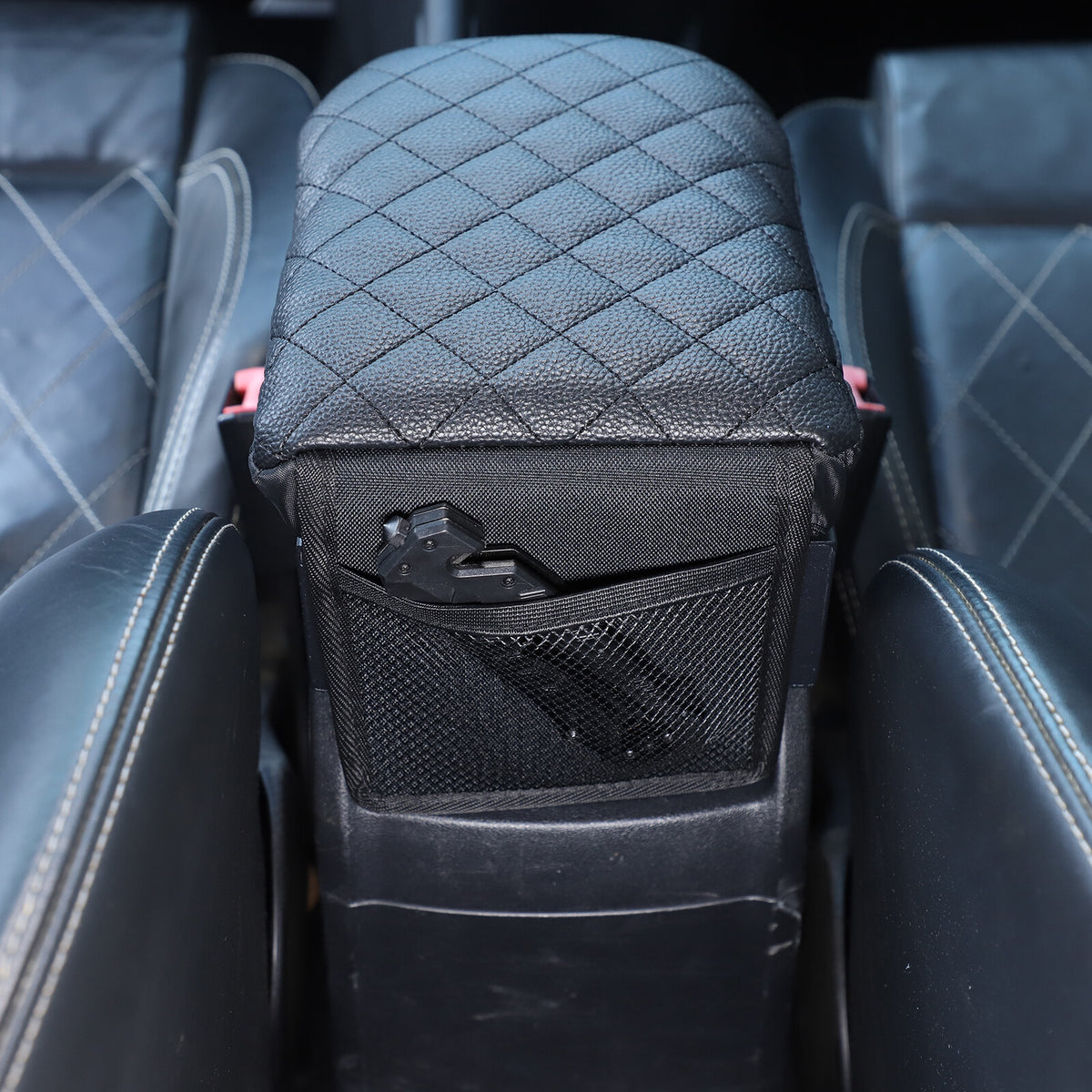 Aluminum Locking Center Armrest Vault Safe Storage Box For SEAT Leon 2008-2012 20