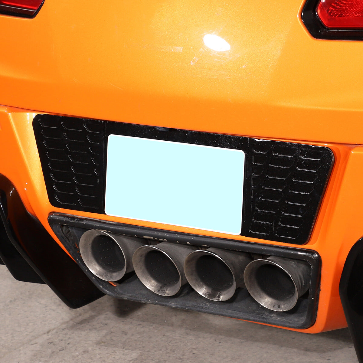 Black Alloy Rear License Plate Filler Panel Fit For Corvette C7 2014-2019 10