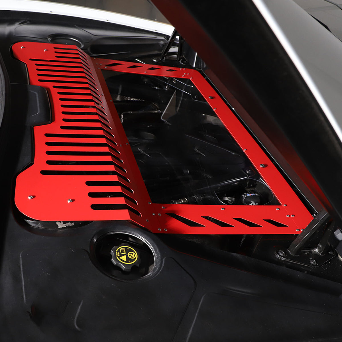 Red Alloy Engine Bay Panel Cover Trim Fit For Corvette C8 2020-26 2