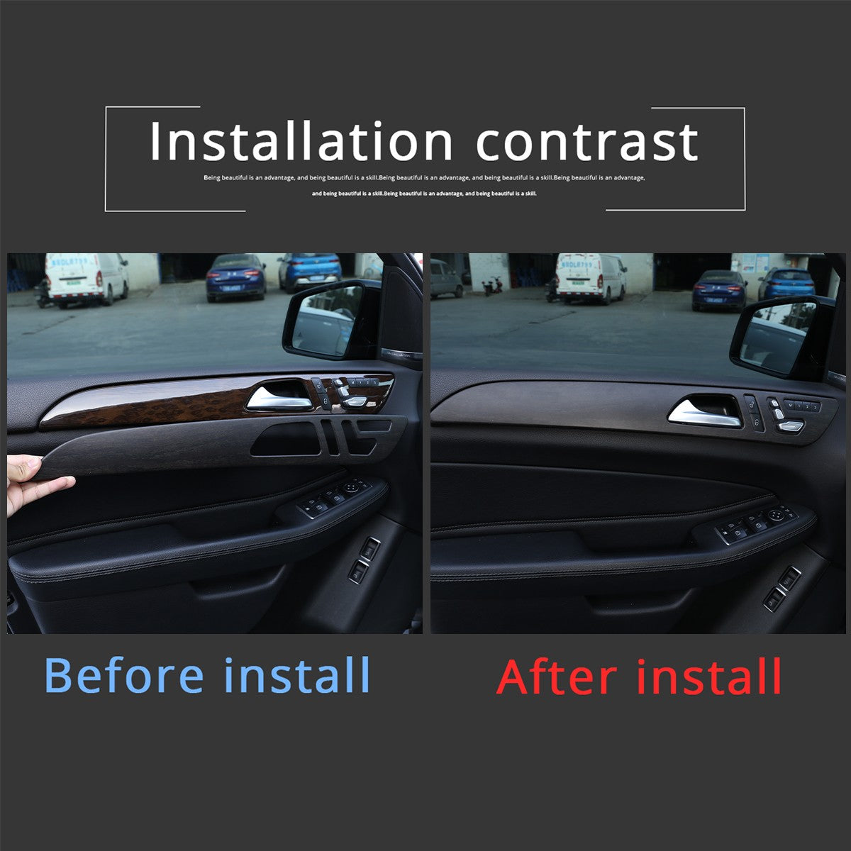 Wood Grain Door Panel Trim For Benz ML W166/GLE W166/GLS/X166/GL X164 13-19 US 11