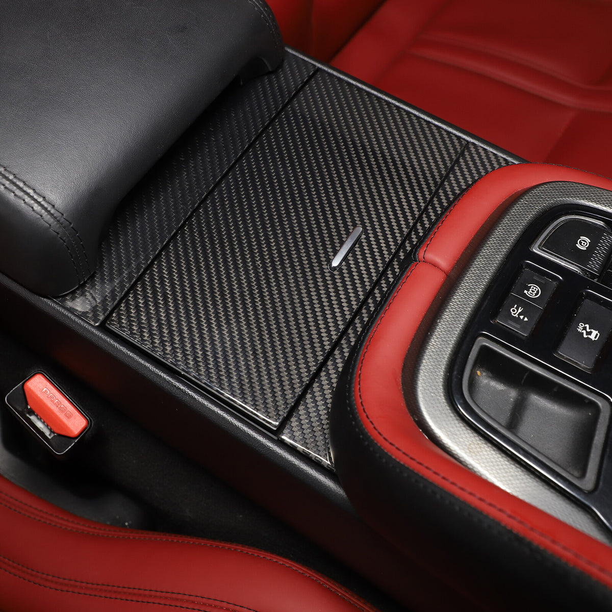 Real Carbon Fiber Interior Center Console Panel Trim For Jaguar F-TYPE 2013-24 7