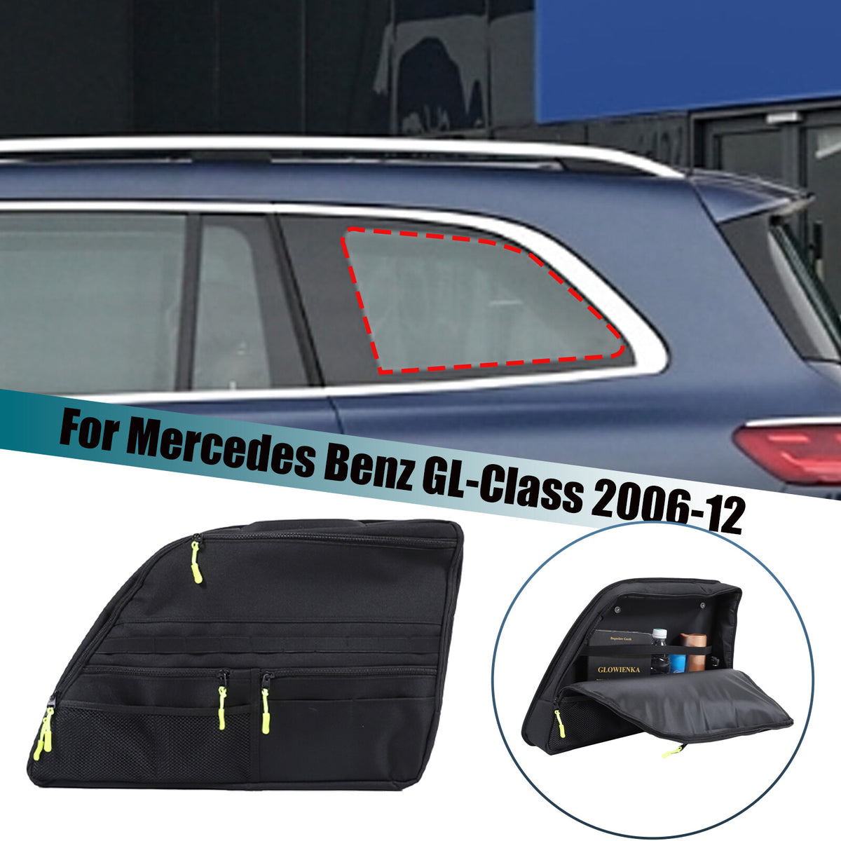Car Trunk Left Side Window Storage Bag For Mercedes Benz GL-Class X164 06-12 1