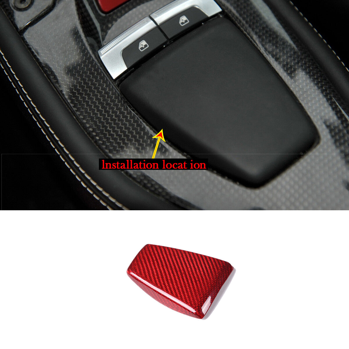 Red Real Carbon Fiber Center Interior Set Cover Trim Kit For Ferrari 458 2011-16 61