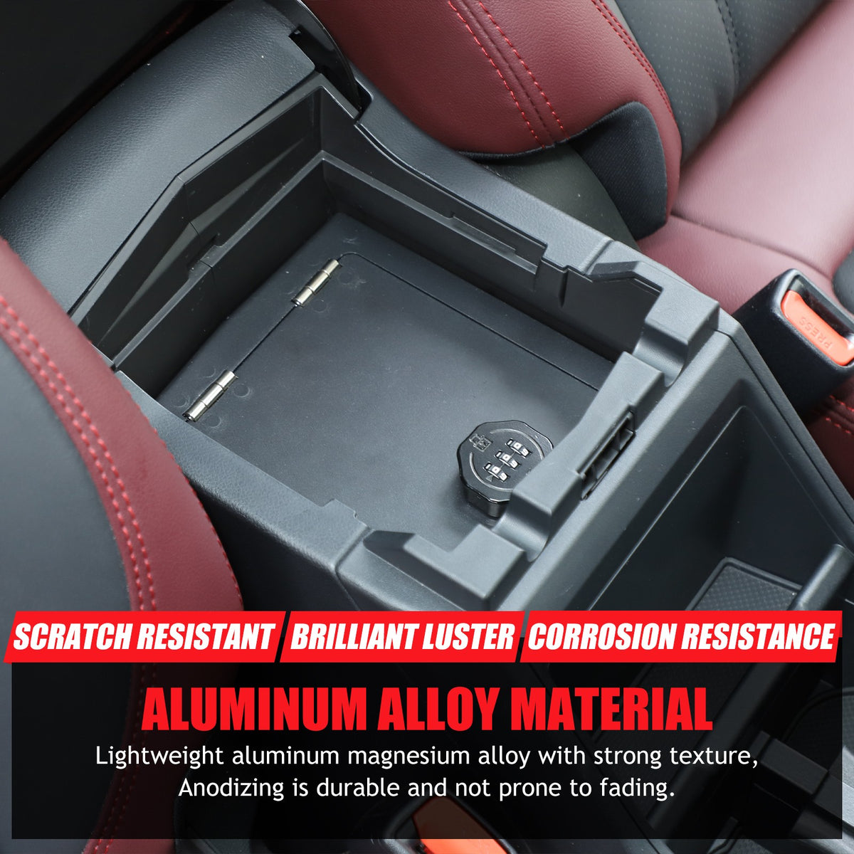 Alloy Center Console Safe GUN Storage Lock Box Tray For Subaru Forester SK 19-24 8