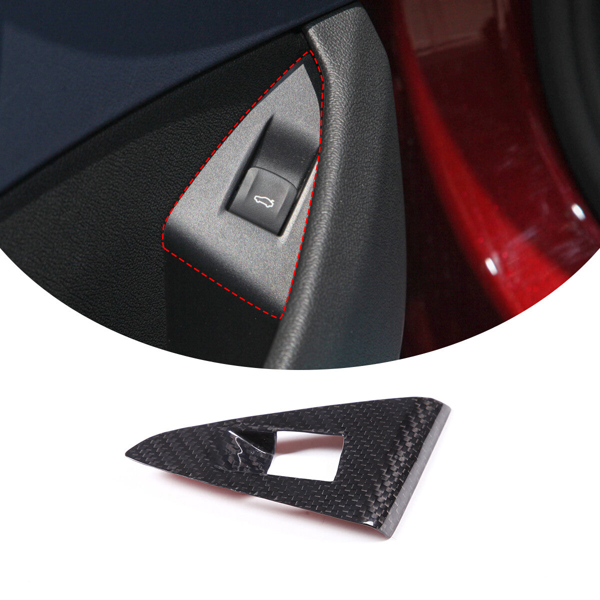 Carbon Fiber Back Door Tailgate Switch Frame Trim For BMW 8 Series 2019-2022 1