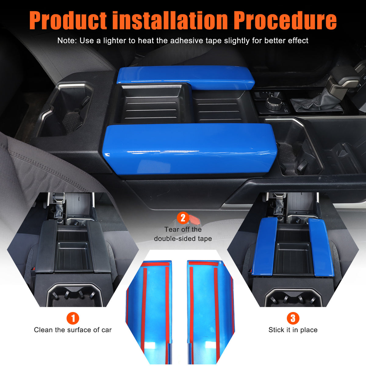 ABS Blue Car Center Panel Trim Interior Accessories For Toyota Tundra 2022-2026 - Variants 1-5 39