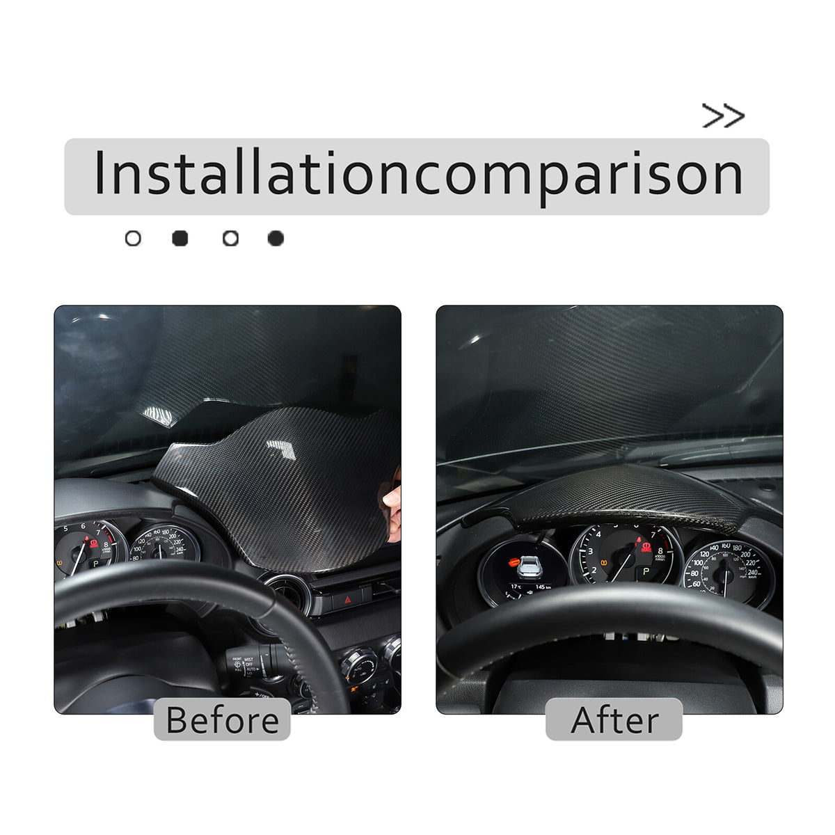 Real Carbon fiber Interior Dashboard Panel Instrument Trim For Mazda MX-5 16-24 3