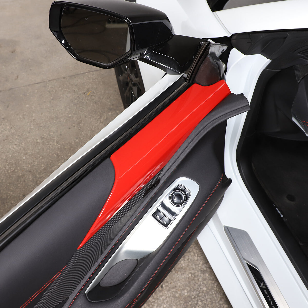 Sport Red Interior Door Panel Trim Cover Sticker Fit For Corvette C8 2020-26 8