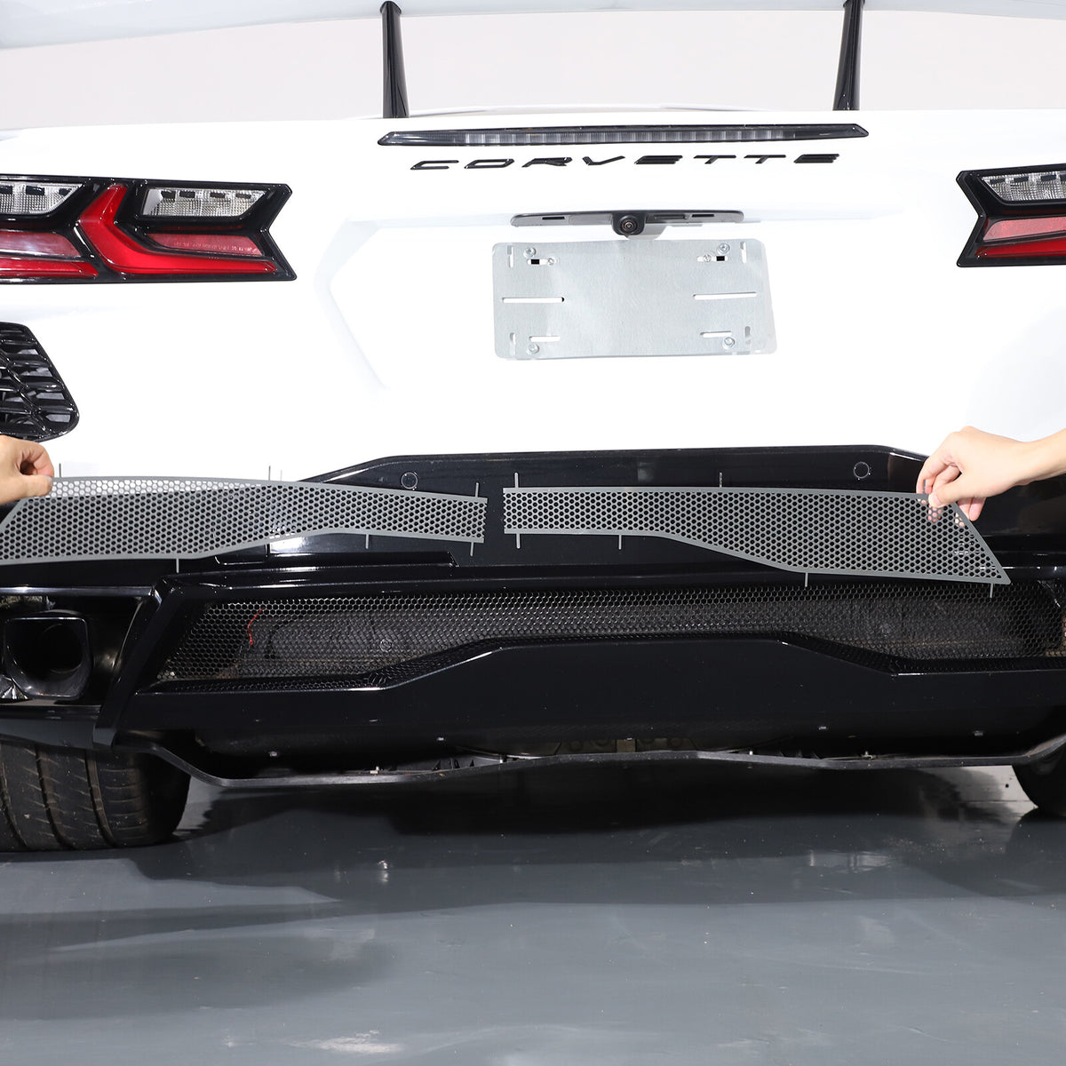 Stainless Steel Silver Rear Bumper Air Vent Cover Trim For Corvette C8 20-25 US 9