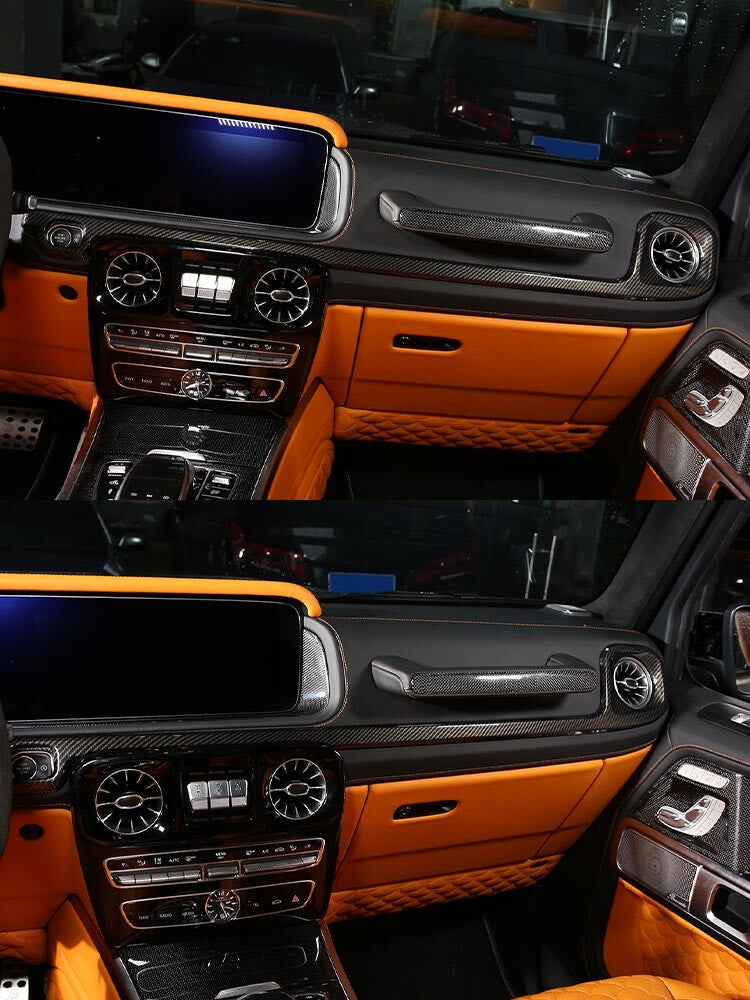 Carbon Fiber Dashboard Center Console Cover Trim For Benz G Class 19-2022 9