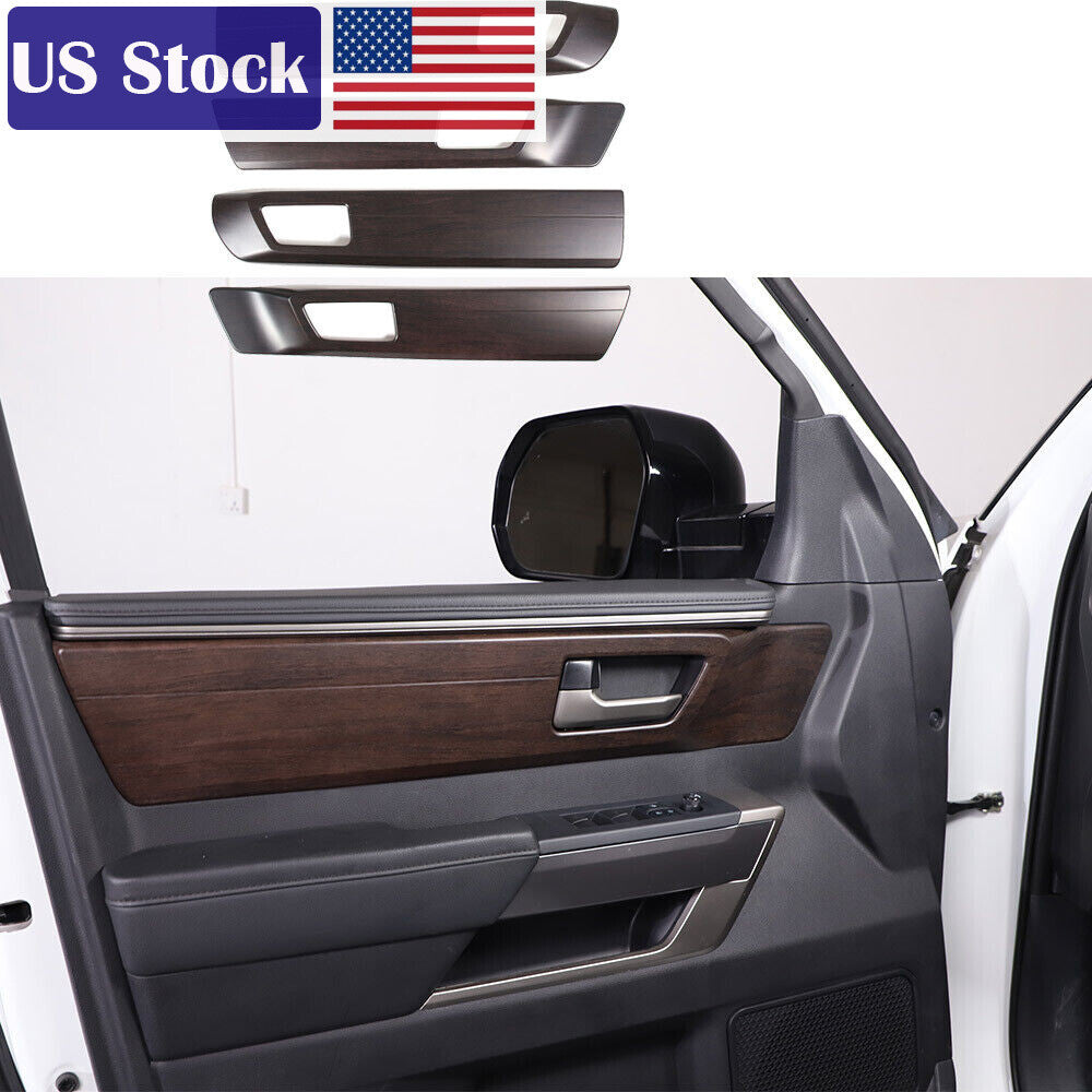 Oak Grain Inner Door Handle Panel Frame Trim For Toyota Tundra 2022-23 US 1
