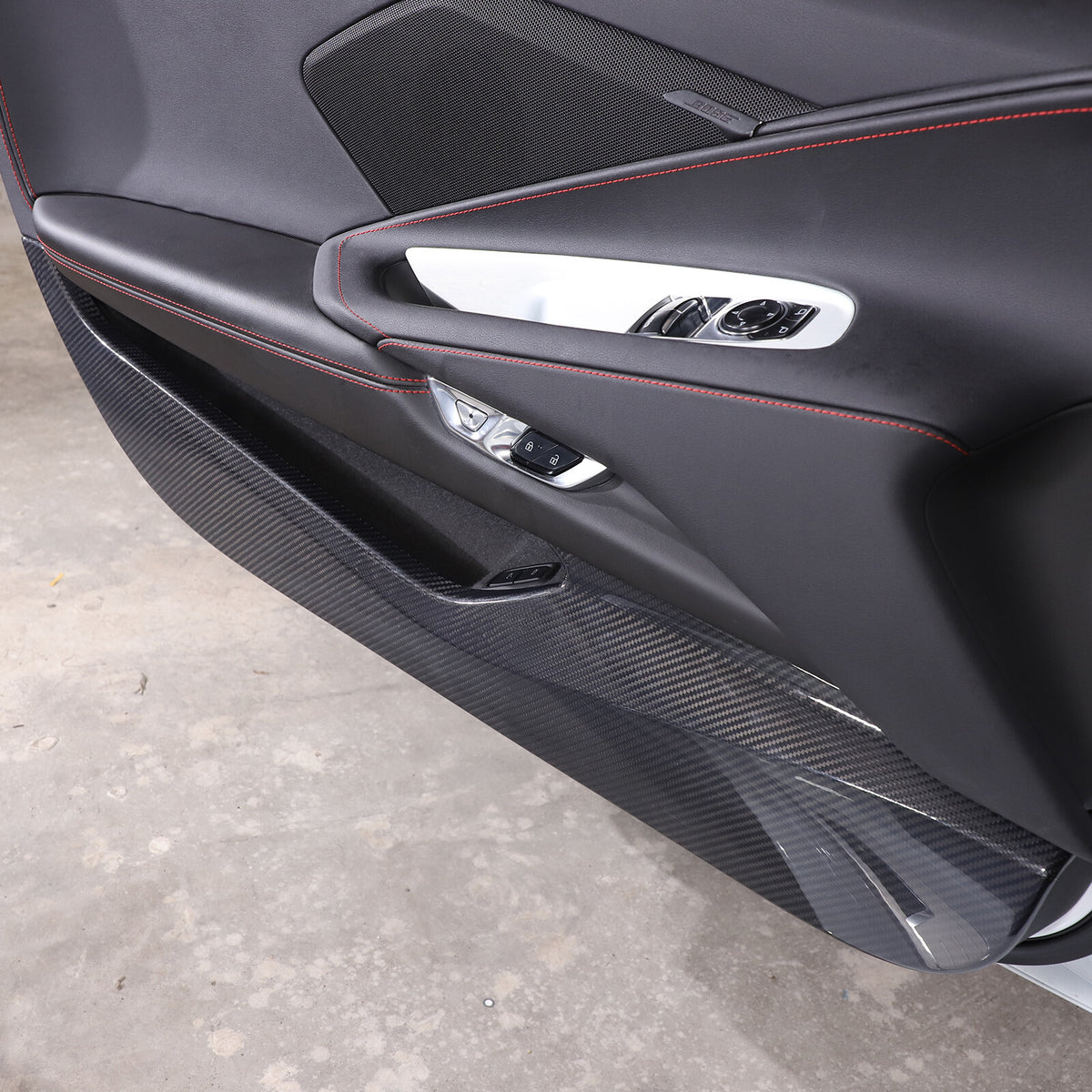For Corvette C8 Stingray Coupe HTC 2020+ Carbon Inner Lower Door Panel Anti-Kick 8