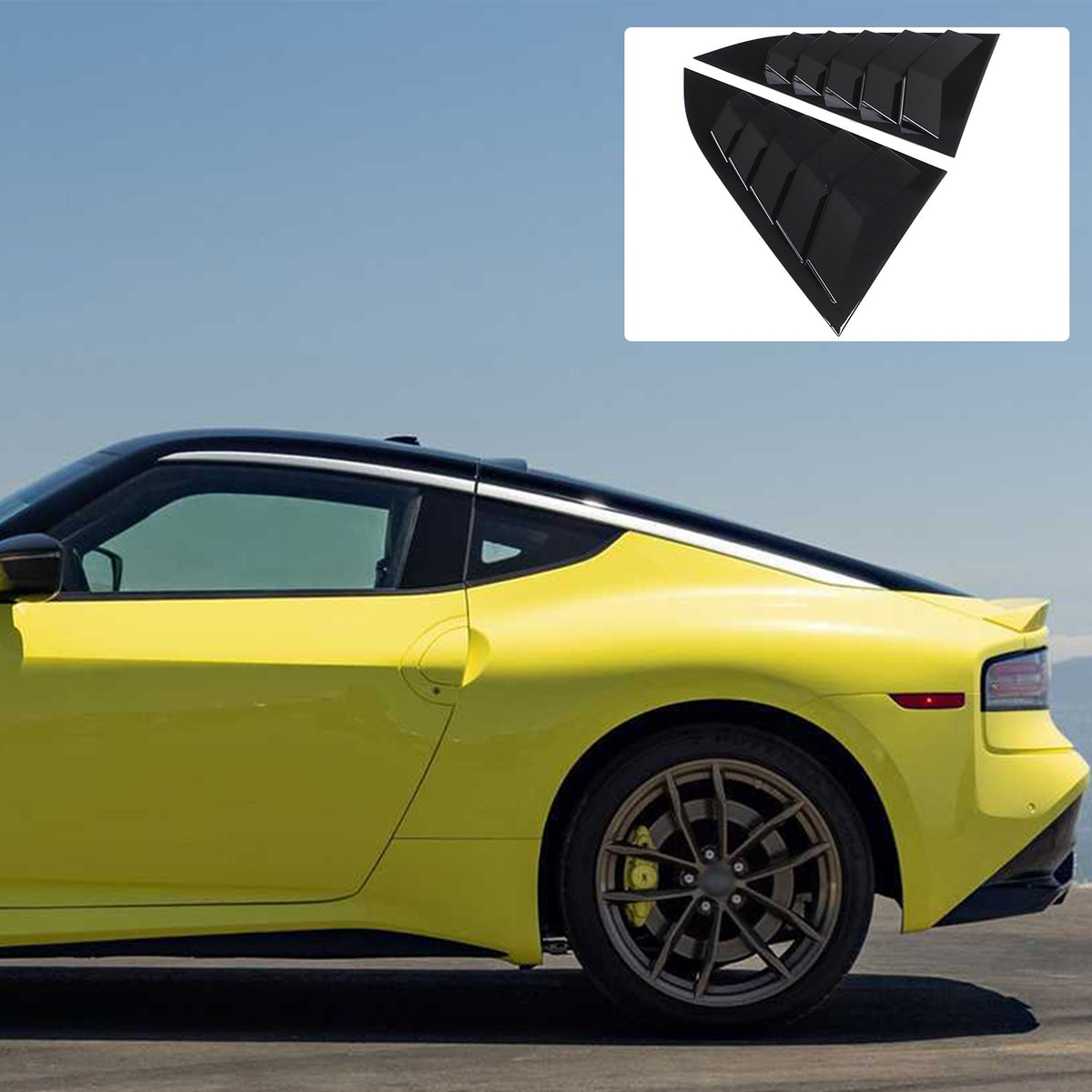 Piano Black Rear Window Triangle Louver Shutter Trim For Nissan 400Z Z34 21+ 11