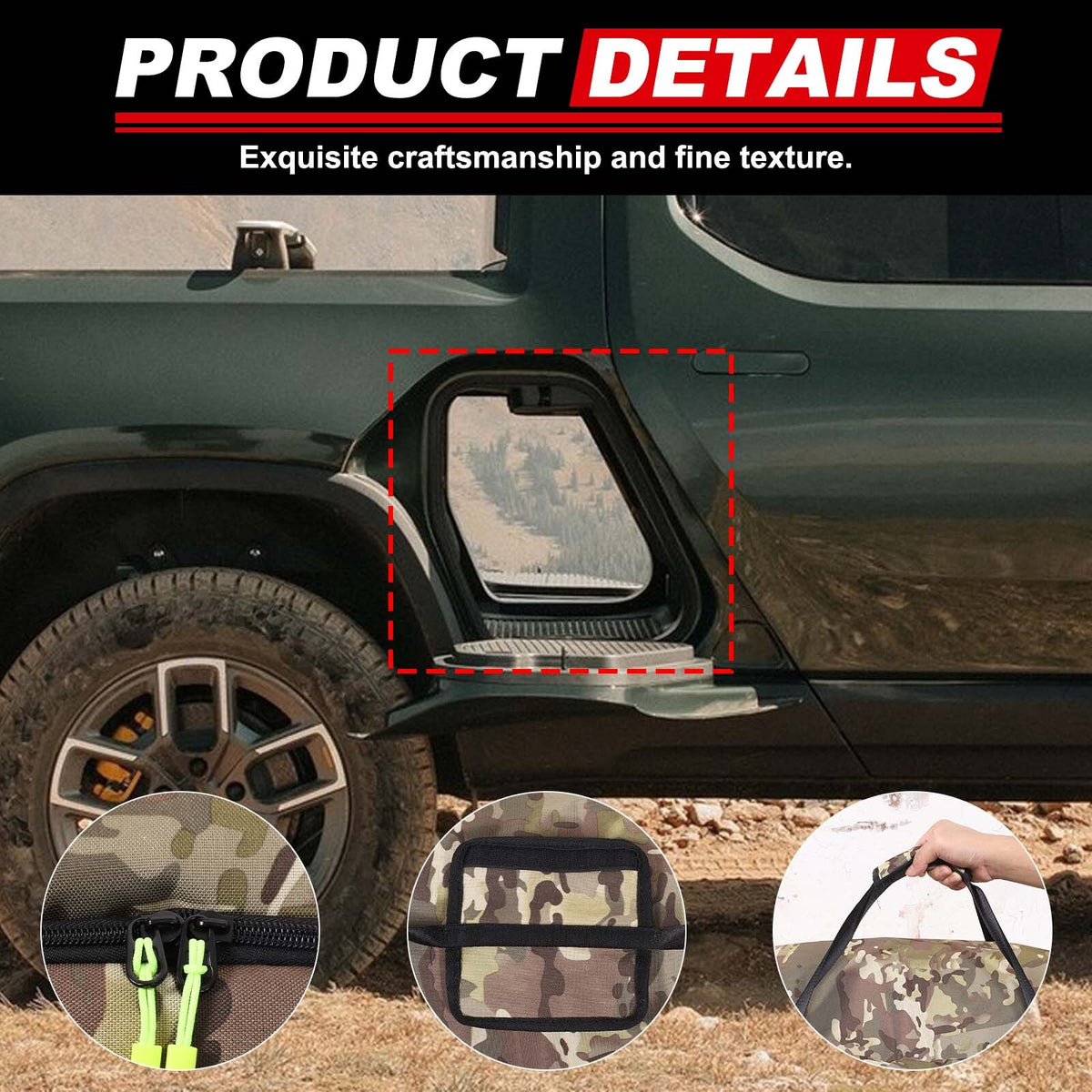 Rear Gear Tunnel Storage Bag For Rivian R1T R1S 2022-2024 11