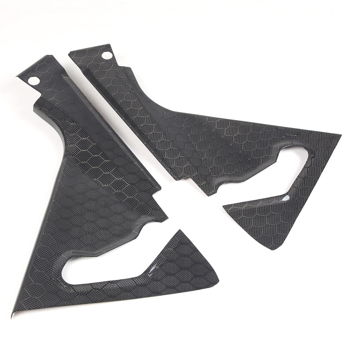 Honeycomb Carbon Fiber Engine Bay Corner Base Cover Overlay For Corvette C8 20+ 2