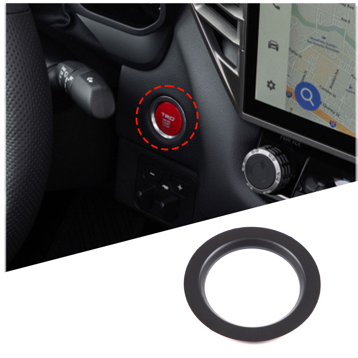 Matte Black ABS Interior Decoration Cover Trim Kit For Toyota Tundra 2022-26 US - Variants 1-5 34
