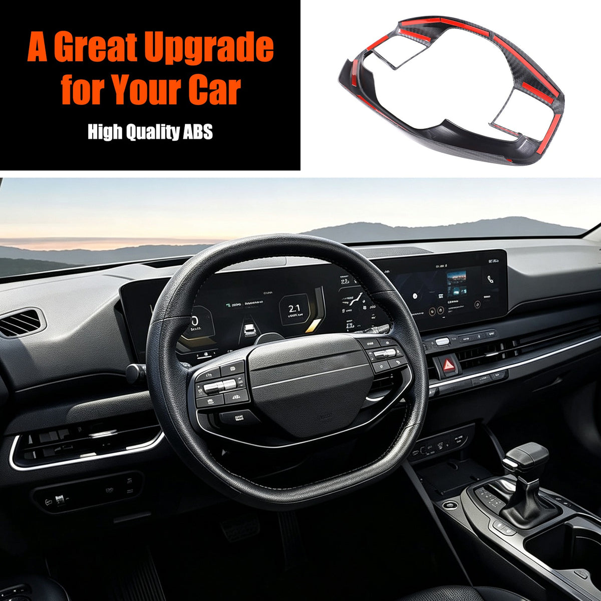 ABS Carbon fiber Interior Cover Trim Decor Accessories For Kia K4 2025+ 19