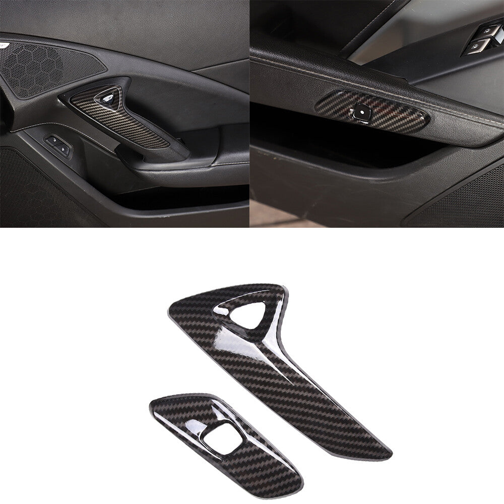 17x ABS Carbon Fiber Interior Full Center Console Trim Set For Corvette C7 14-19 9