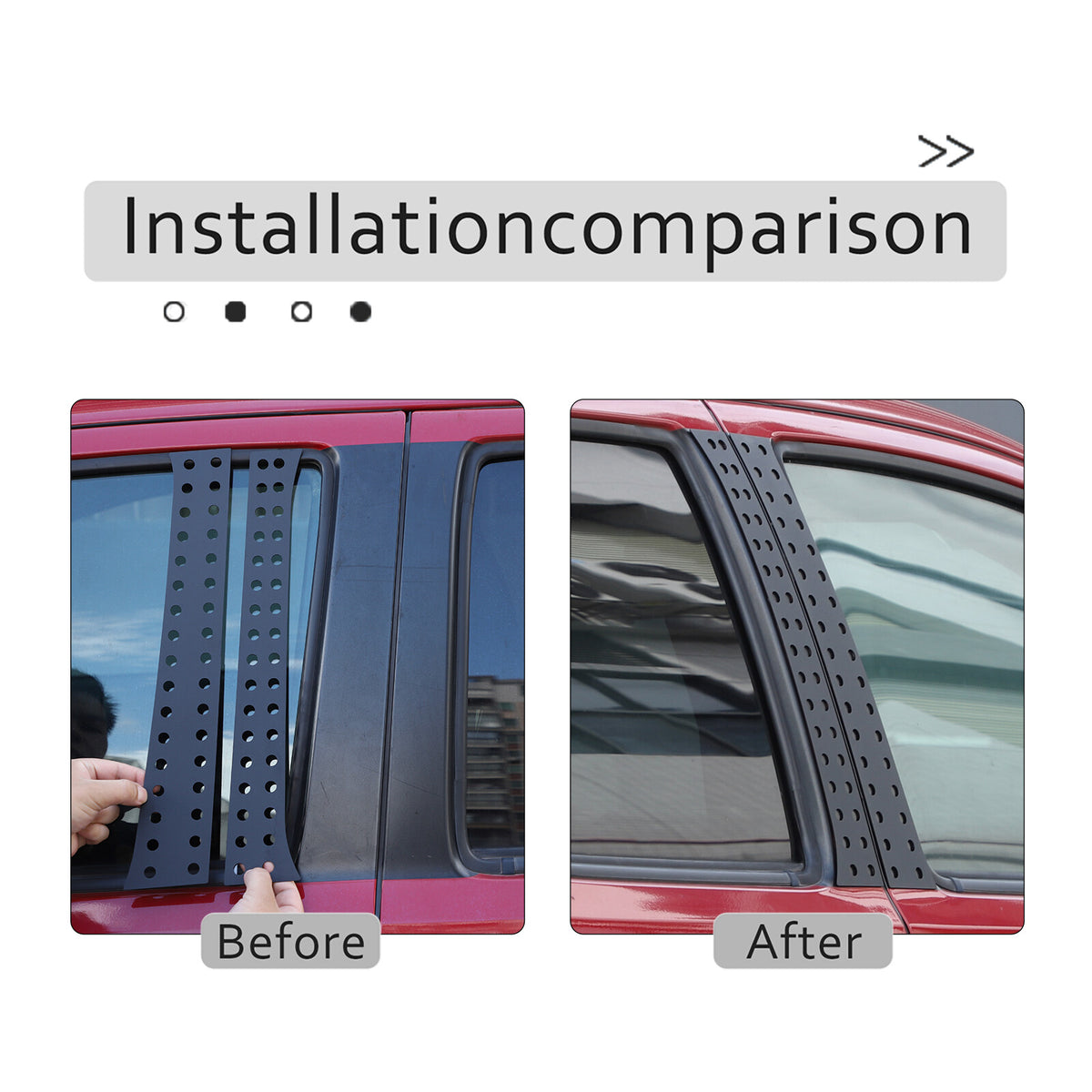 Black Aluminum Alloy Window Center Pillar Trim Panel For Toyota Tacoma 16-23 US 12