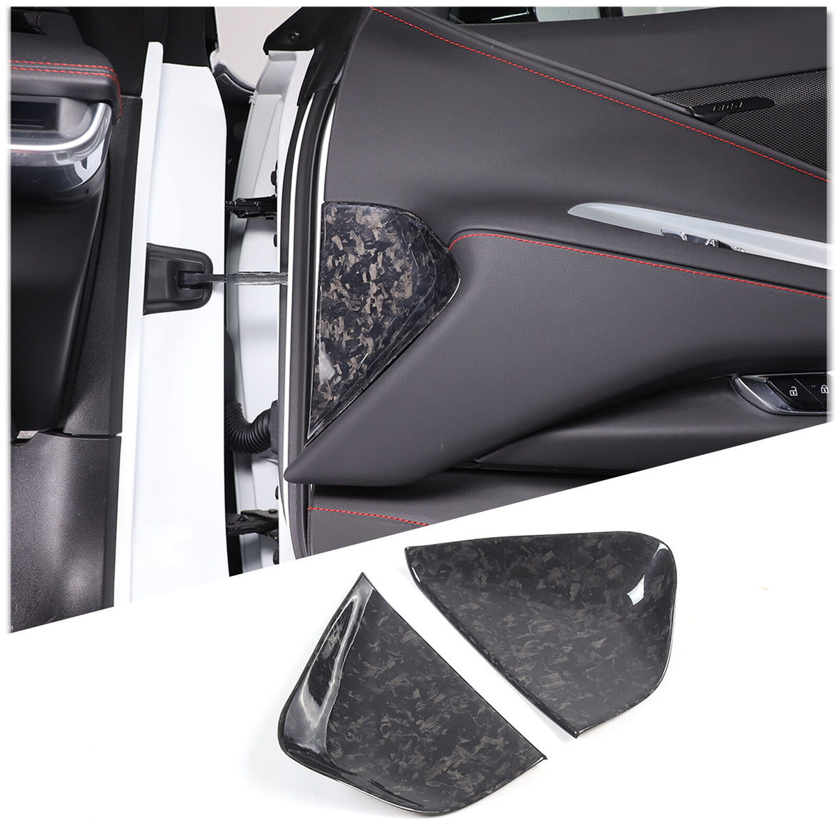 Forged Carbon Fiber Dashboard Side Air Outlet Vent Cover Trim For Corvette C8 16