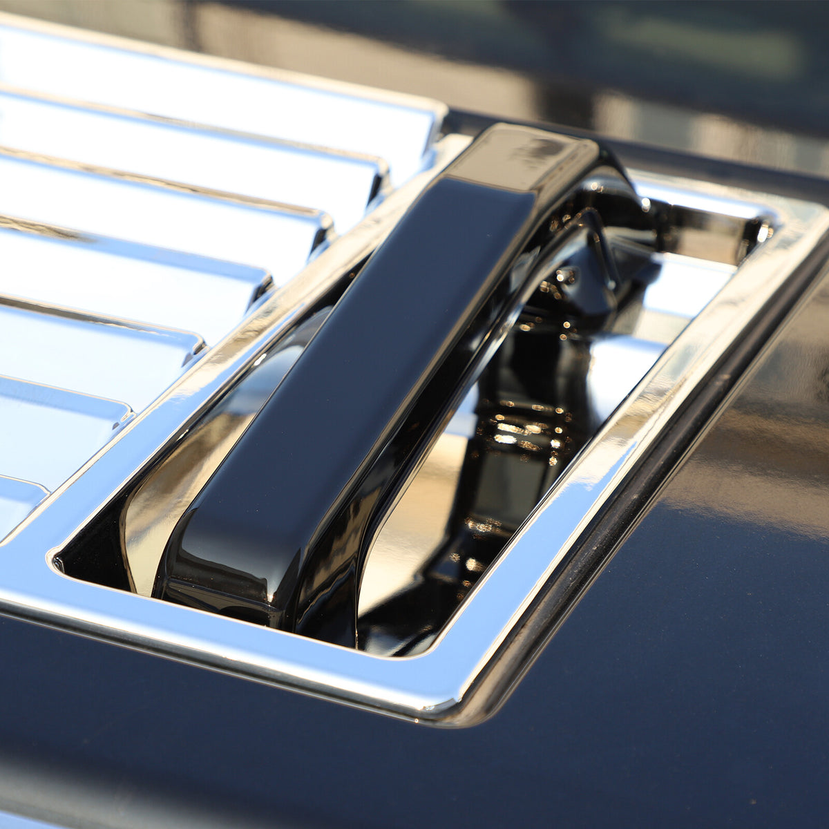 Piano Black Hood Air Deck Vent Grille Panel W Handle Trim For Hummer H2 03-09 US 2