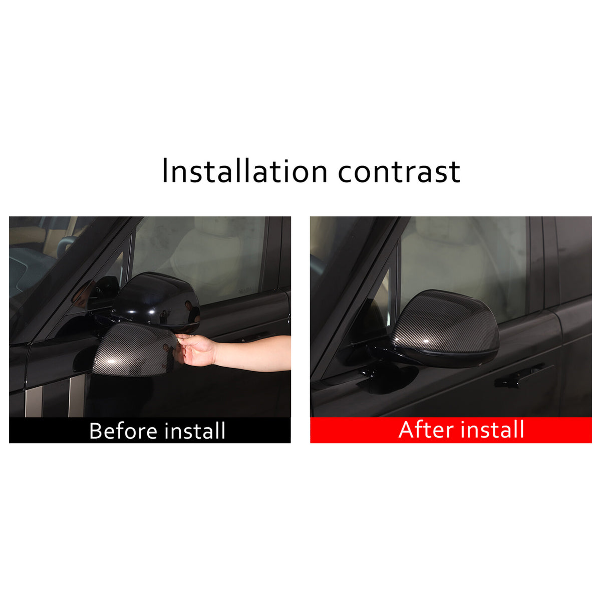 For Range Rover Vogue Sport 2022-23 Carbon Fiber ABS Rear View Mirror Cover Trim 11