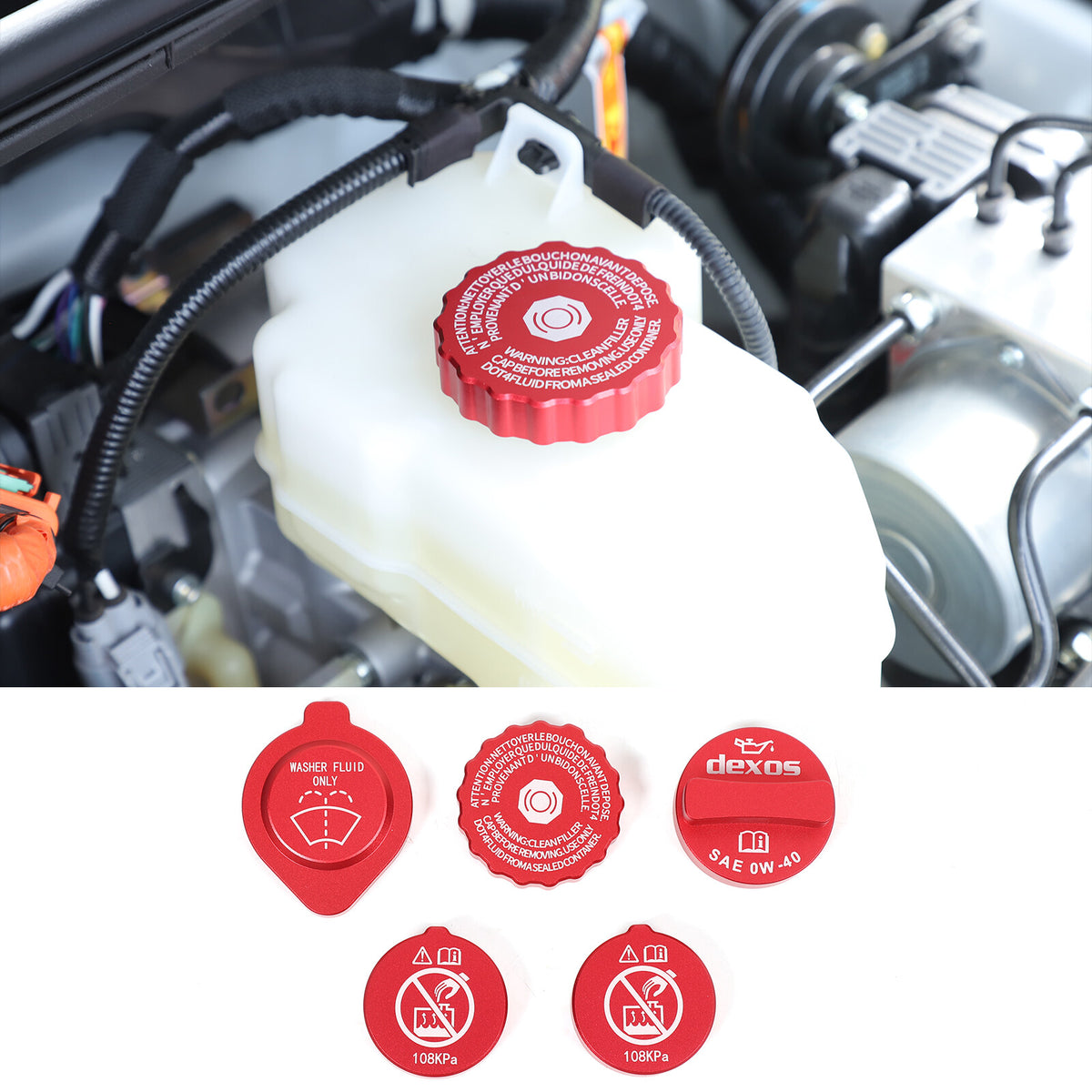 Red Alloy Engine Cabin Fluid Switch Trim Cover For Toyota Land Cruiser LC250 24+ 2