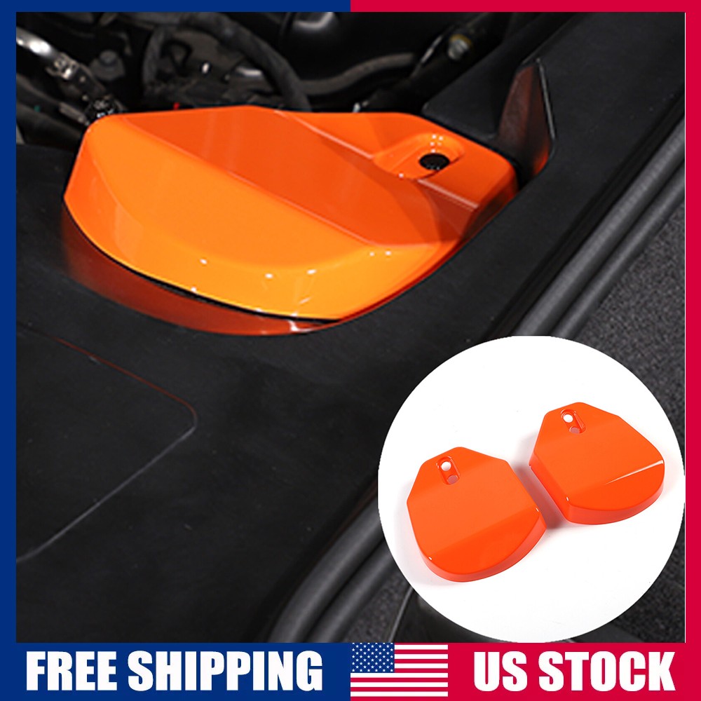 Orange Rear Shock Tower Protective Cover Trim For Corvette C8 Coupe 20-26 US 1