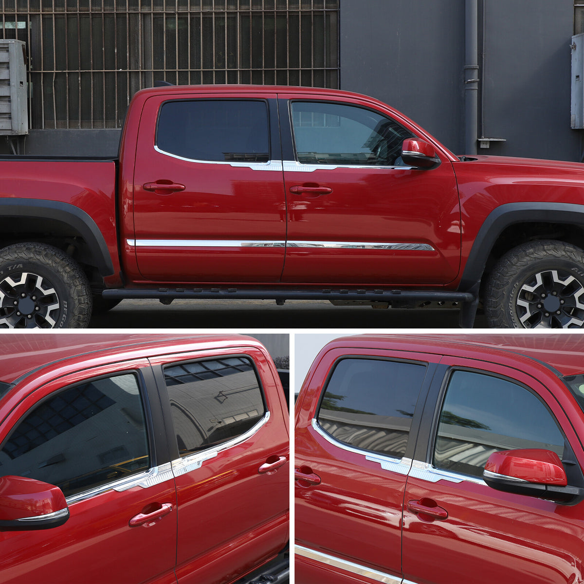 Silver Exterior Window Bottom Sill Trim Strip For Toyota Tacoma 2015-2022 3