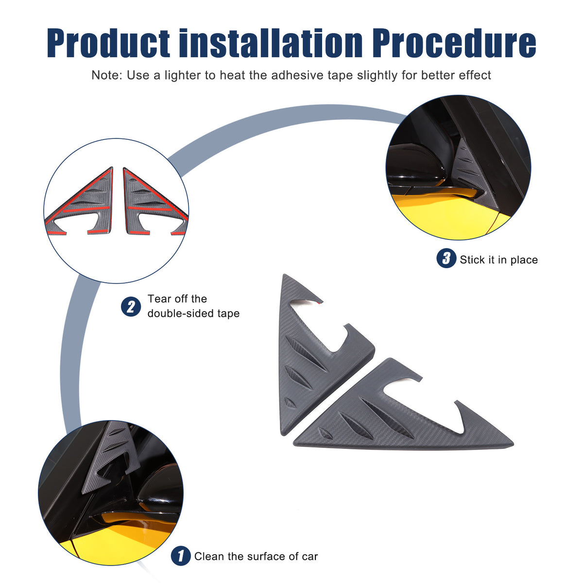Matte Real Carbon fiber Window A Pillar Triangle Cover Trim for Lotus EMIRA 21+ 10