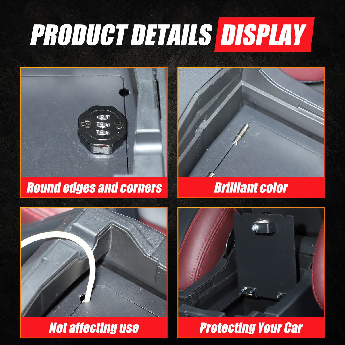 Alloy Center Console Safe GUN Storage Lock Box Tray For Subaru Forester SK 19-24 9