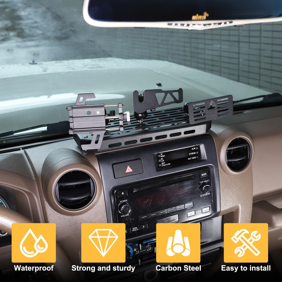 Off-Road Center Air Vent Phone Bracket For Toyota Land Cruiser LC71/76/79 2009+ 6