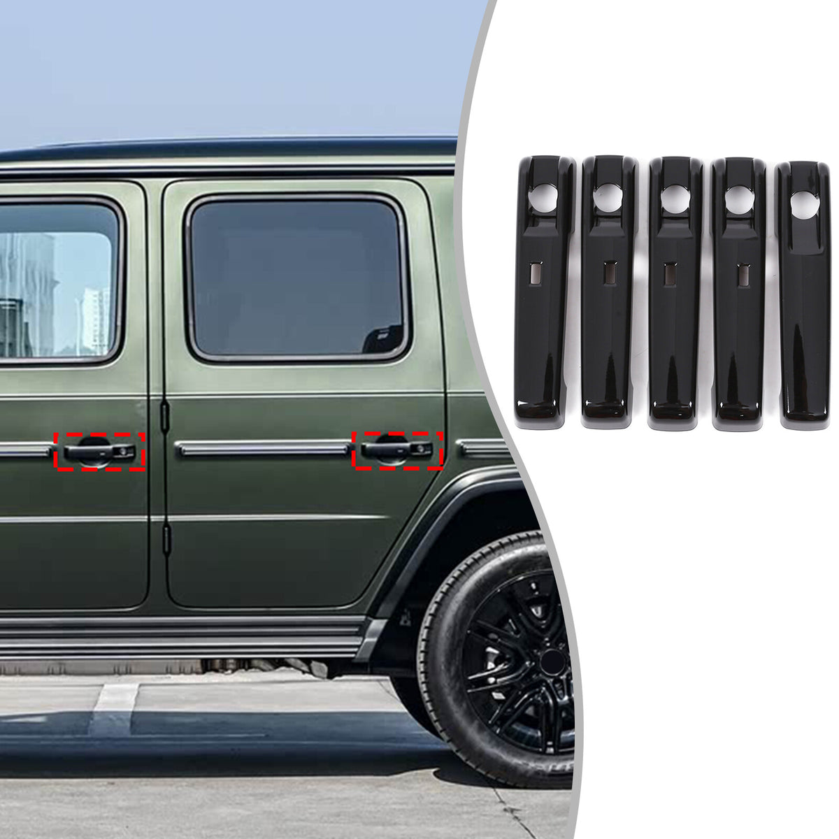 Glossy Piano Black Exterior Door Handle Trim Cover For Benz G-Class W465 25+ US 6